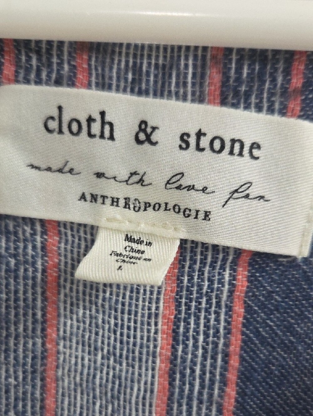 Anthropologie Blue, White & Red Striped Button-Front Top - Cloth & Stone - Picture 2 of 16
